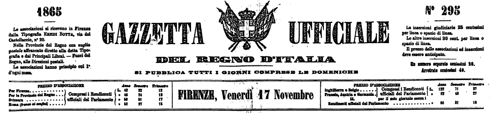 Gazetta Ufficiale Del Regno d'Italia - Decreto 2602
